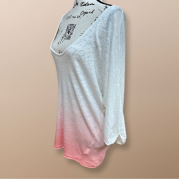 NWOT Free People WE THE FREE Linen Strawberry Ombré Tee - Picture 8 of 11